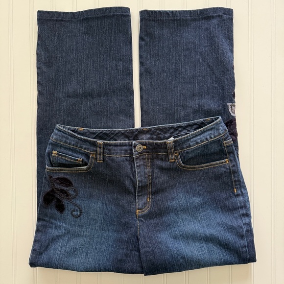 Talbots Denim - Talbots Petites Embroidered Floral Stretch Jeans Size 8P